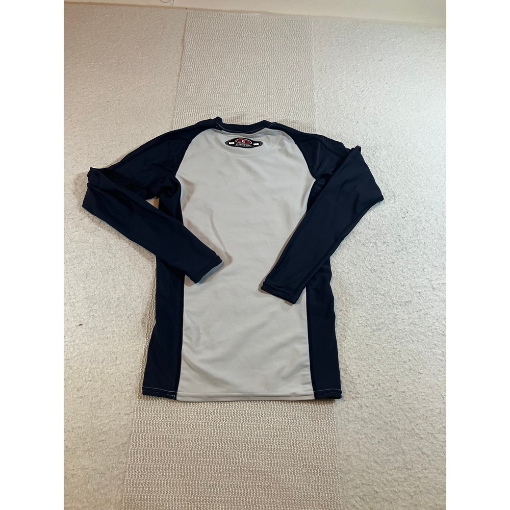 Easton Youth Large Sport Shirt Long Sleeve Baseball Athletic Grey Navy Blue